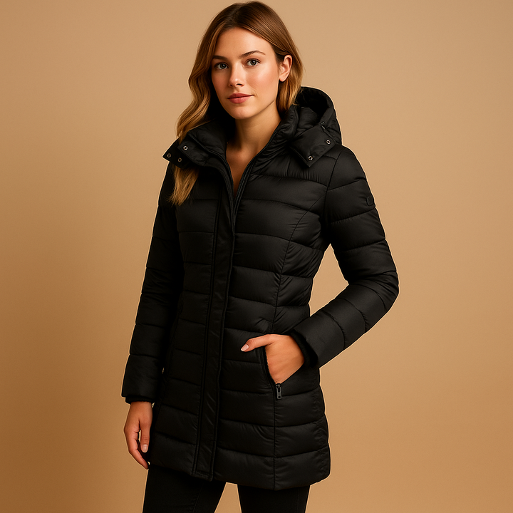 Women's Audrey Mid-Length Puffer Jacket - Cold-Weather Elegance