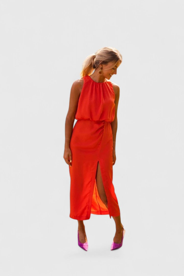 Women's Comfortable Midi Dress - Effortless Summer Elegance