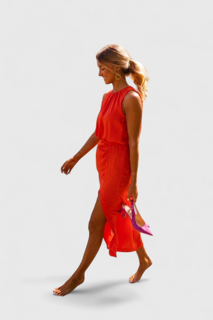 Women's Comfortable Midi Dress - Effortless Summer Elegance