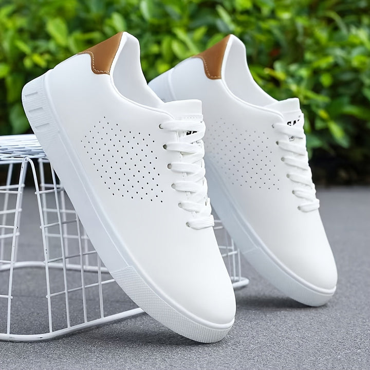Men's Perforated Court Trainers – Minimalist Everyday Sneakers