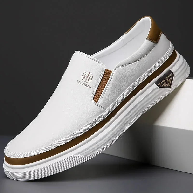 Men's Leather Slip-On Dress Shoes - Effortless Style from Day to Night