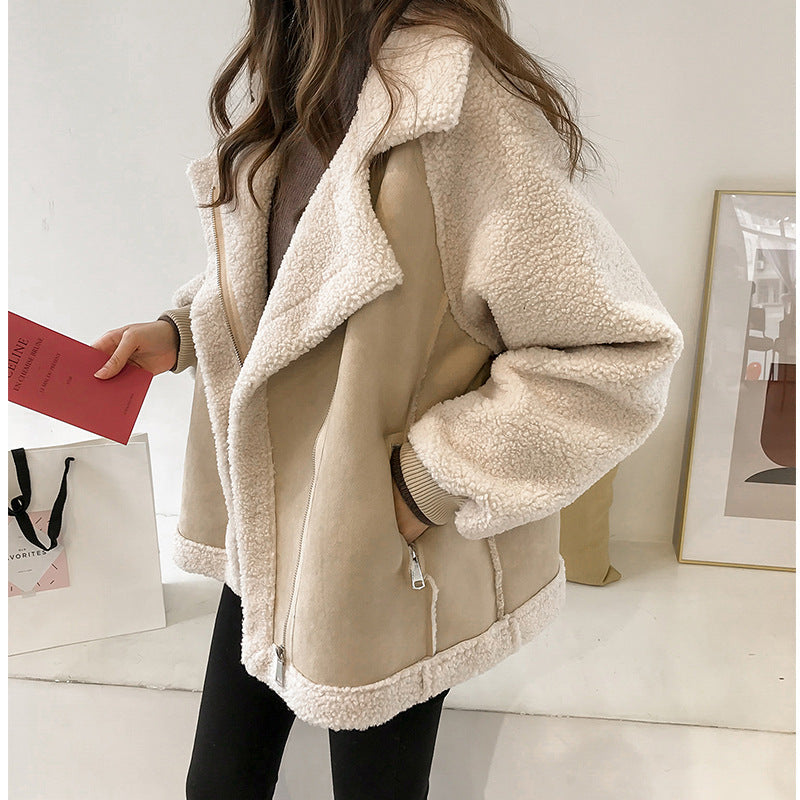Women's Cozy Sherpa Collar Zip Jacket - Everyday Warmth