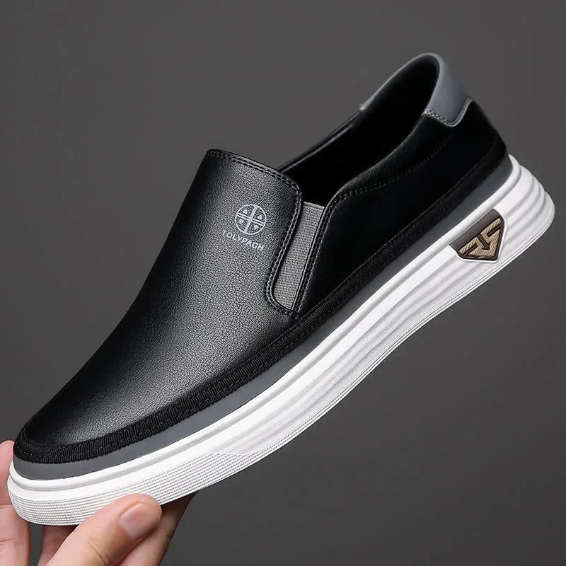 Men's Leather Slip-On Dress Shoes - Effortless Style from Day to Night