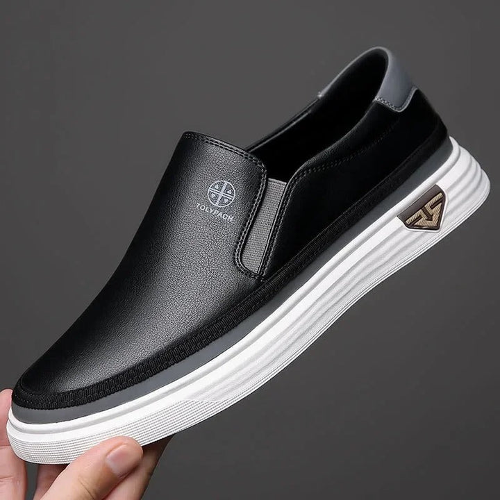 Men's Leather Slip-On Dress Shoes - Effortless Style from Day to Night