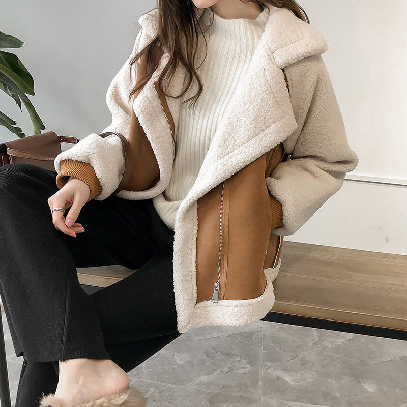 Women's Cozy Sherpa Collar Zip Jacket - Everyday Warmth
