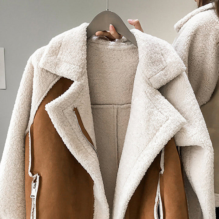Women's Cozy Sherpa Collar Zip Jacket - Everyday Warmth