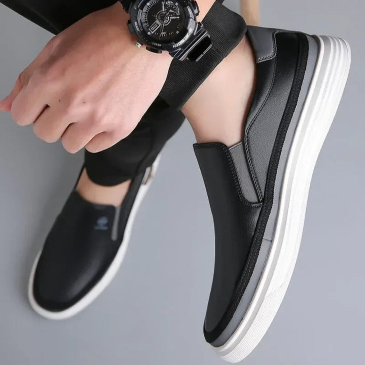 Men's Leather Slip-On Dress Shoes - Effortless Style from Day to Night