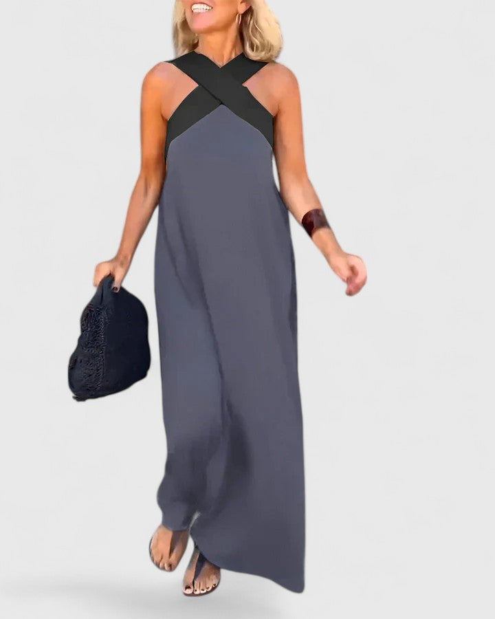 Women's Elegant Crossback Dress - Effortless Summer Style