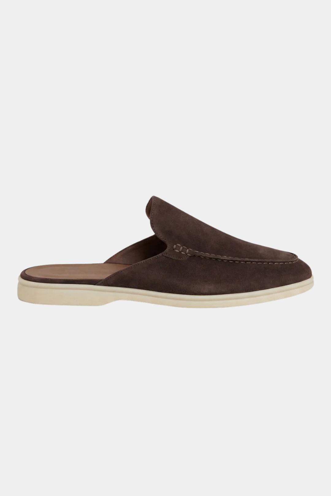 Men's Leather Slip-On Mules – Yacht Loafers – Brown