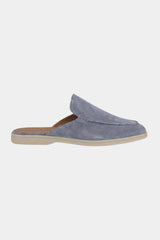 Men's Leather Slip-On Mules – Yacht Loafers – Baby Blue