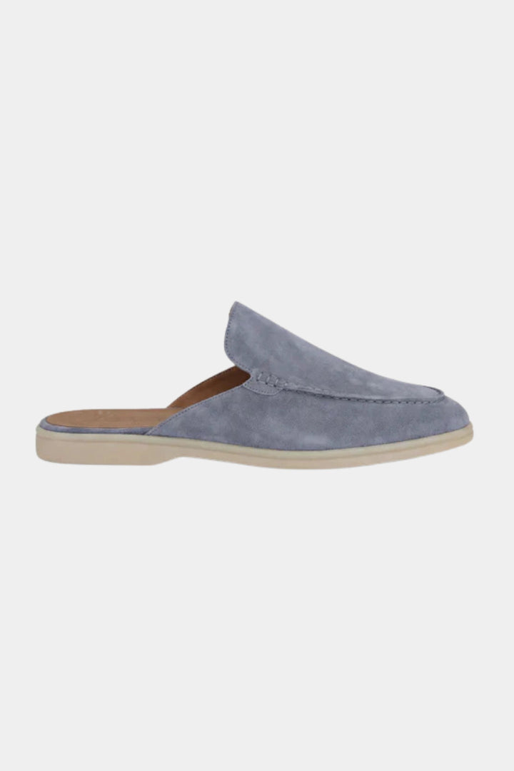Men's Leather Slip-On Mules – Yacht Loafers – Baby Blue