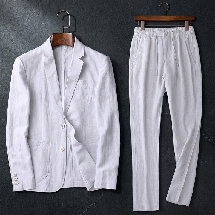 Men's Linen Cotton Suit – Relaxed Two-Piece for Summer Weddings