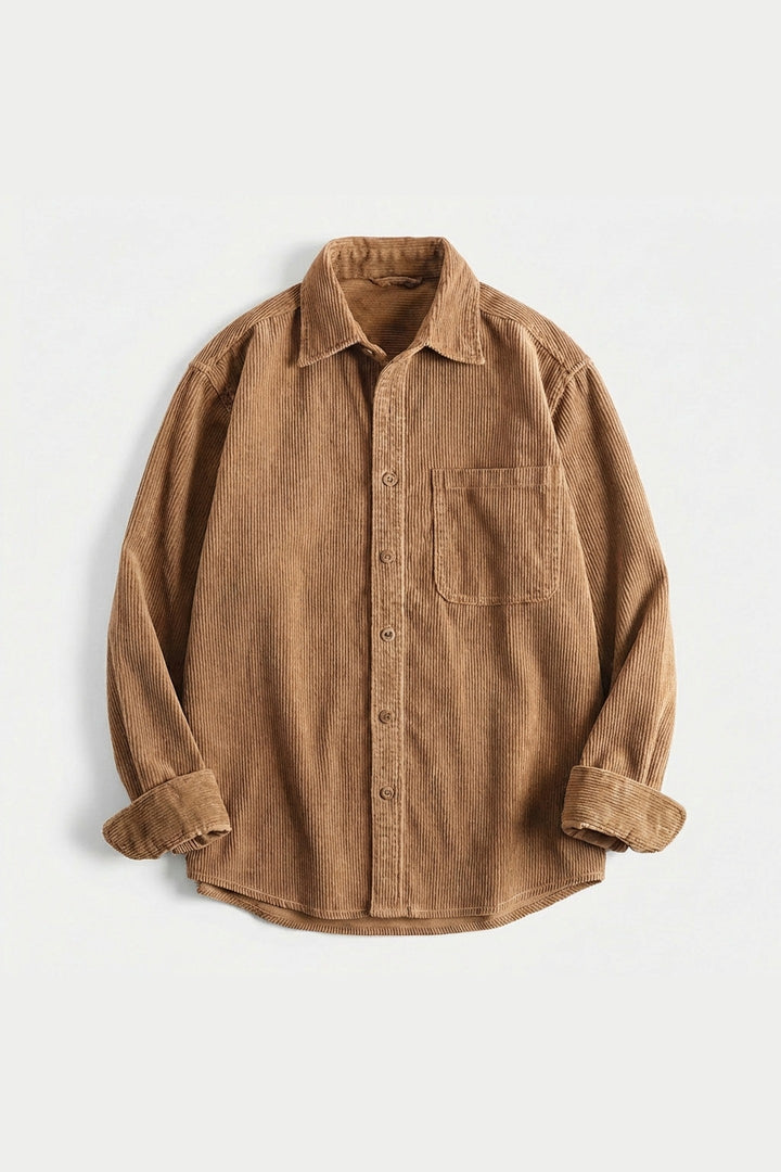Men's Corduroy Overshirt – Soft Cotton Cord Shacket for Layering