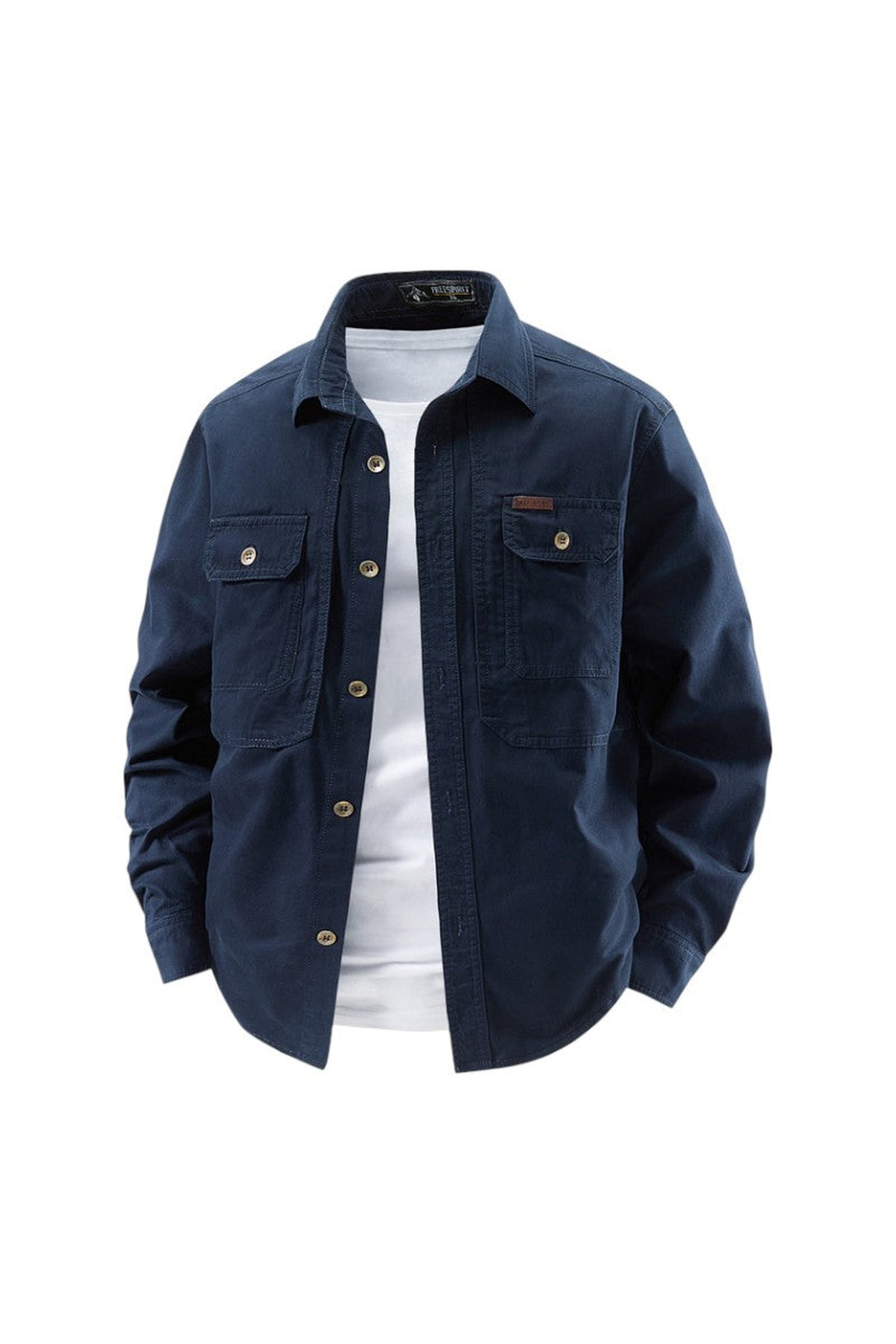 Men's Cotton Workwear Overshirt – Utility Shacket for Layering