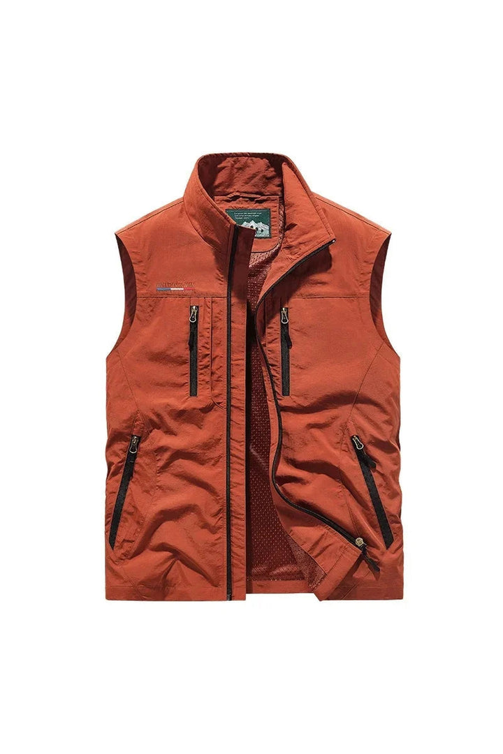 Men's Multi-Pocket Utility Gilet – Lightweight Nylon Vest