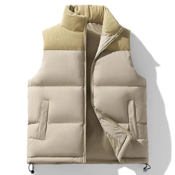 Men's Basel Quilted Gilet – Padded Corduroy-Collar Vest