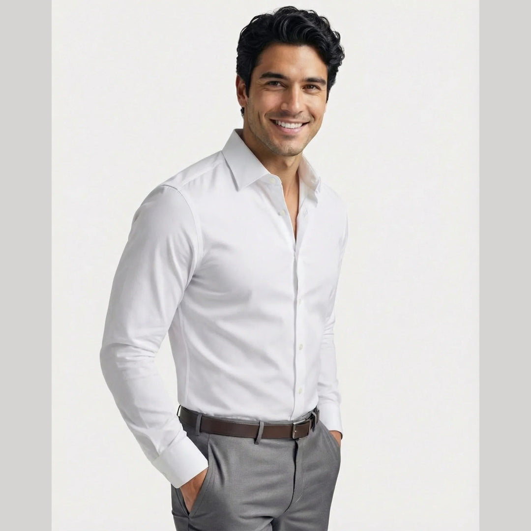 Men's Stretch Dress Shirt – Wrinkle-Resistant Office Shirt