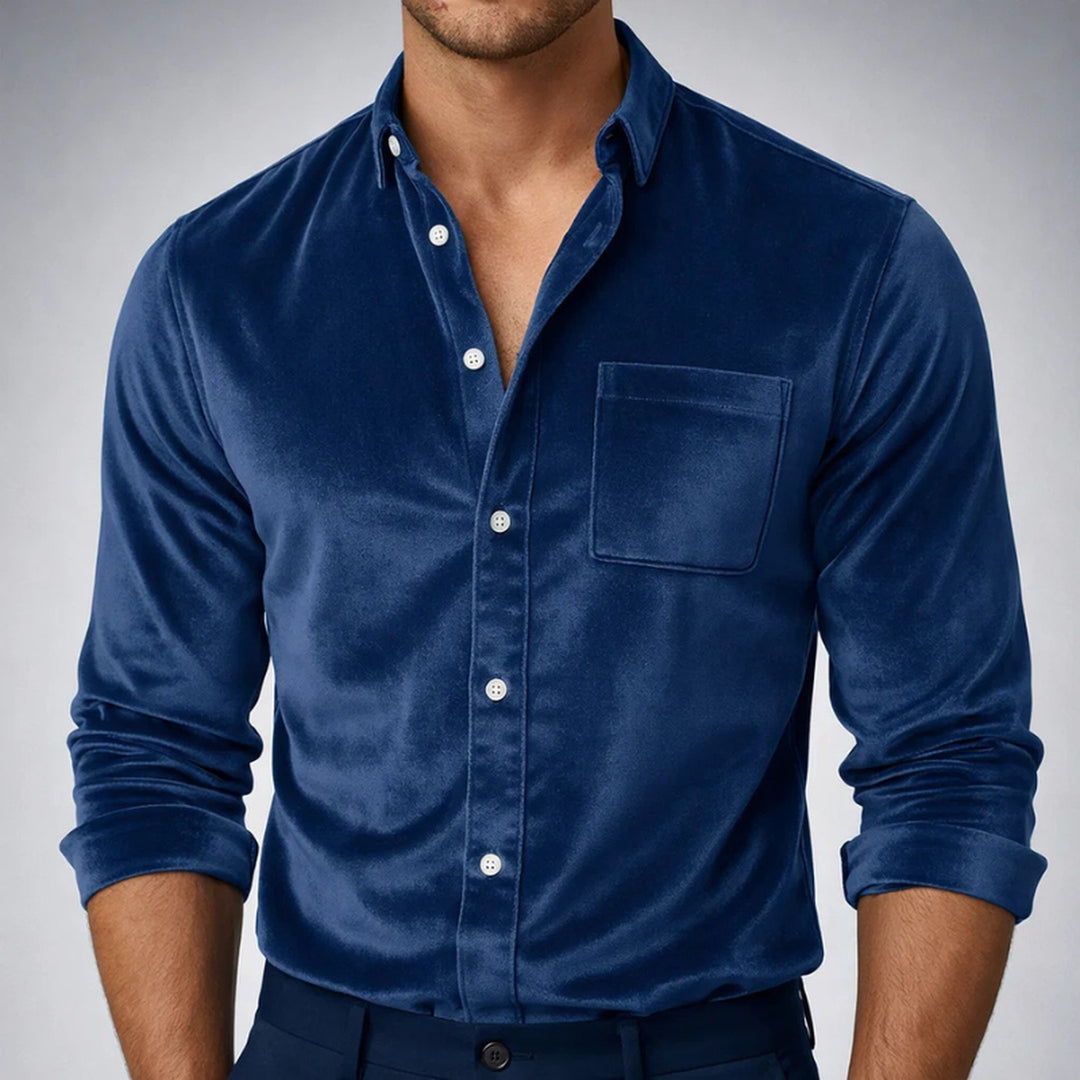 Men's Velvet Shirt – Tailored Smart Evening Occasion Top