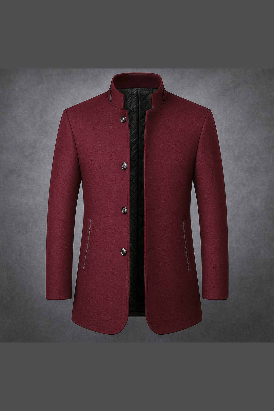 Men's Wool Overcoat – Quilted-Lined Tailored Winter Coat