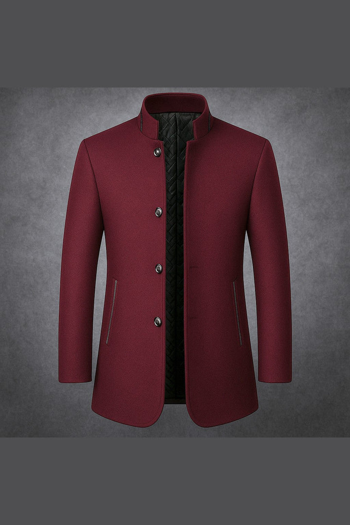 Men's Wool Overcoat – Quilted-Lined Tailored Winter Coat