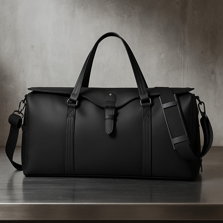 Men's Leather Trim Weekender Duffle - Travel Holdall Bag