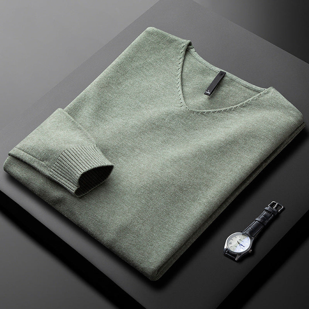 Men's Cashmere-Blend V-Neck Jumper – Layering Knitwear