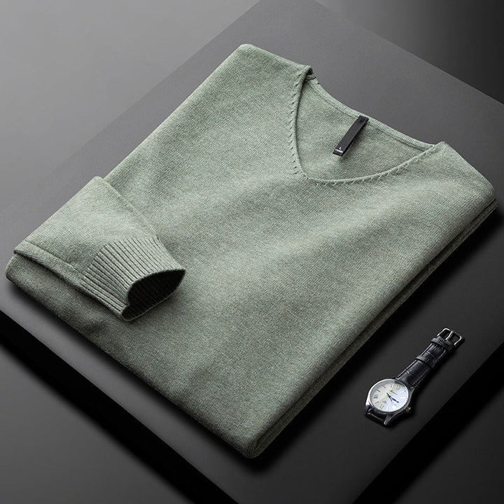 Men's Cashmere-Blend V-Neck Jumper – Layering Knitwear