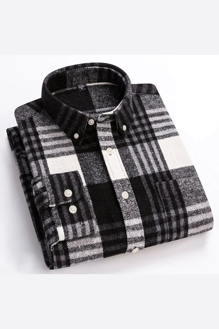 Men's Brushed Cotton Flannel Shirt – Casual Overshirt