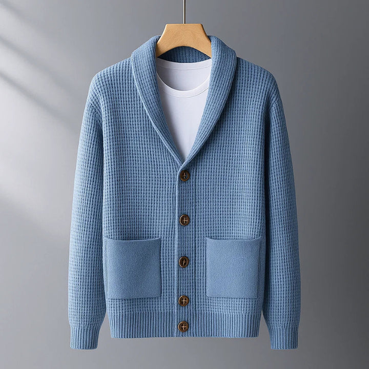 Men's Cashmere Cardigan – Shawl Collar Knit Button Jumper