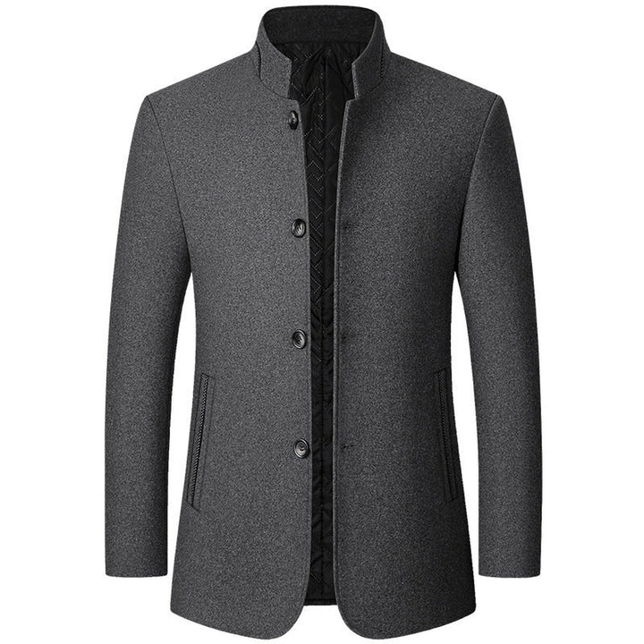 Men's Wool-Blend Overcoat – Quilted Warm Winter Coat