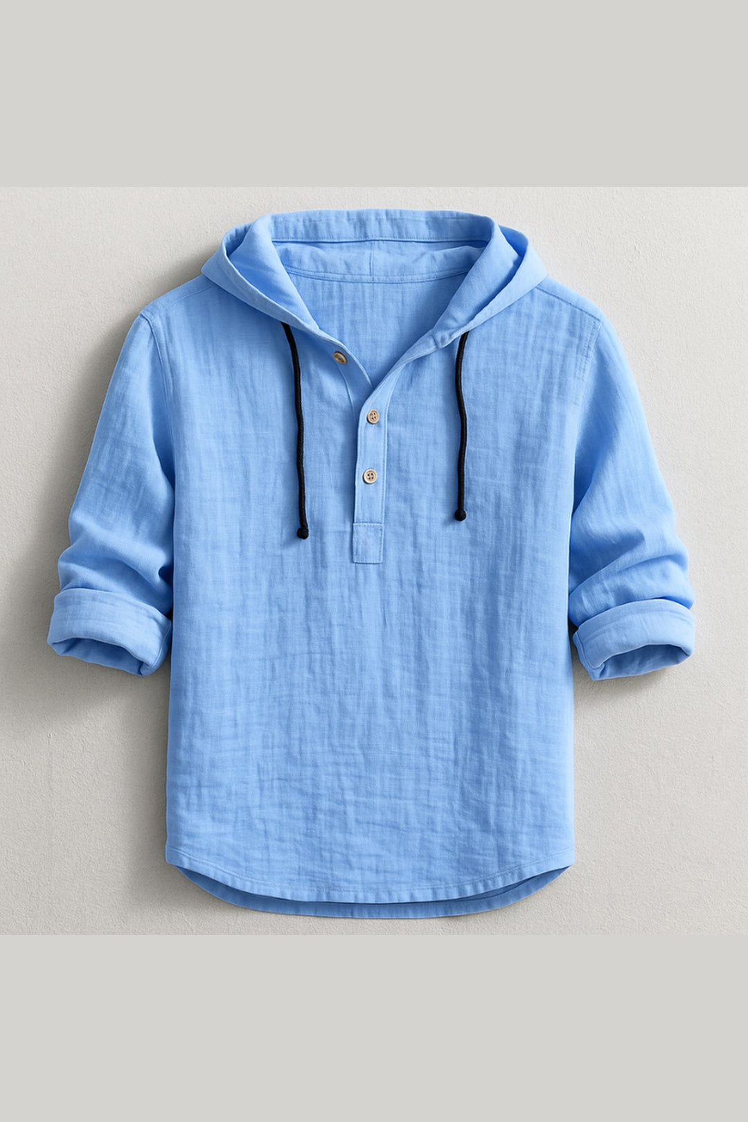 Men's Cotton-Linen Hooded Shirt – Relaxed Warm-Weather Overshirt