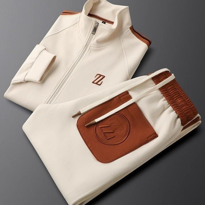 Men's Funnel Neck Tracksuit – Zip Jacket & Drawstring Trousers