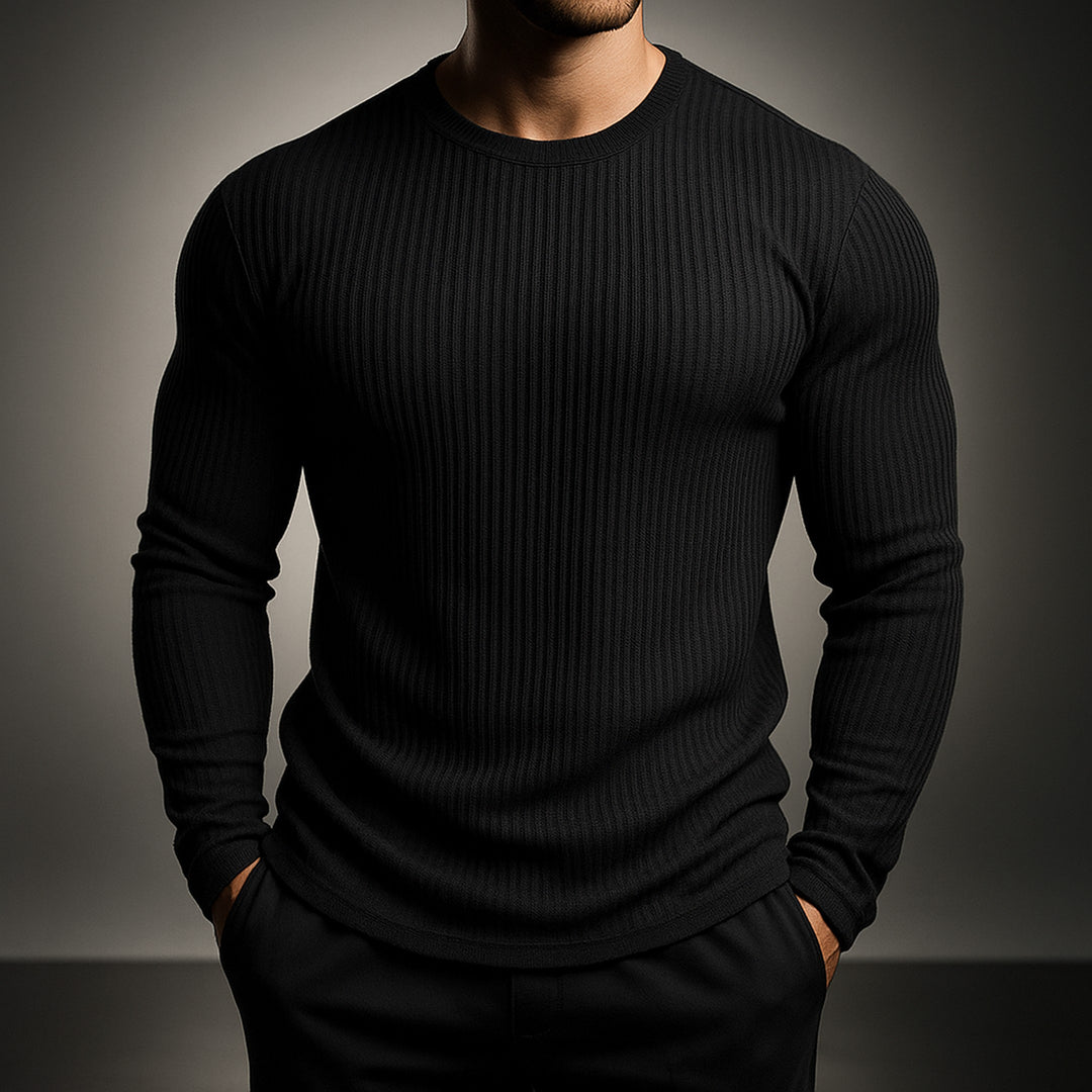 Men's Fine-Gauge Ribbed Knit Jumper – Smart Everyday Layering
