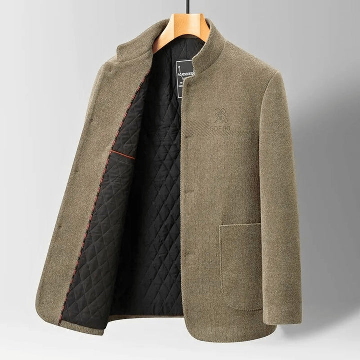 Men's Wool Blend Jacket – Quilted Stand Collar City Layer