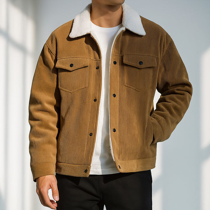 Men's Corduroy Jacket – Sherpa-Lined Warm Transitional Layer