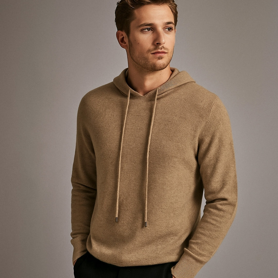 Men's Merino Wool Knit Hoodie – Lightweight Warm Layering