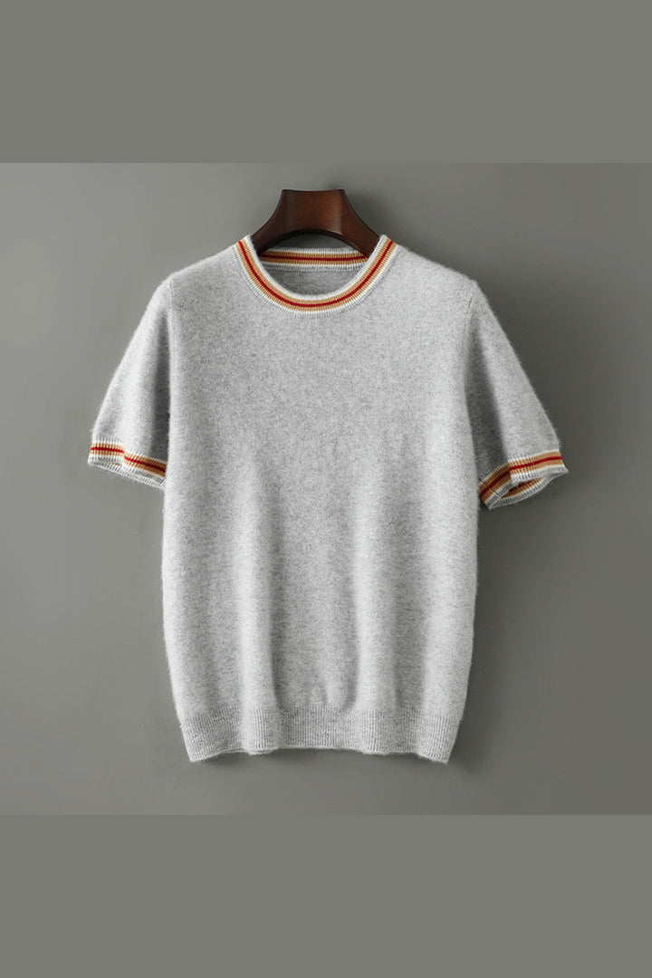 Men's Merino Wool T-Shirt – Breathable Tipped-Collar Tee