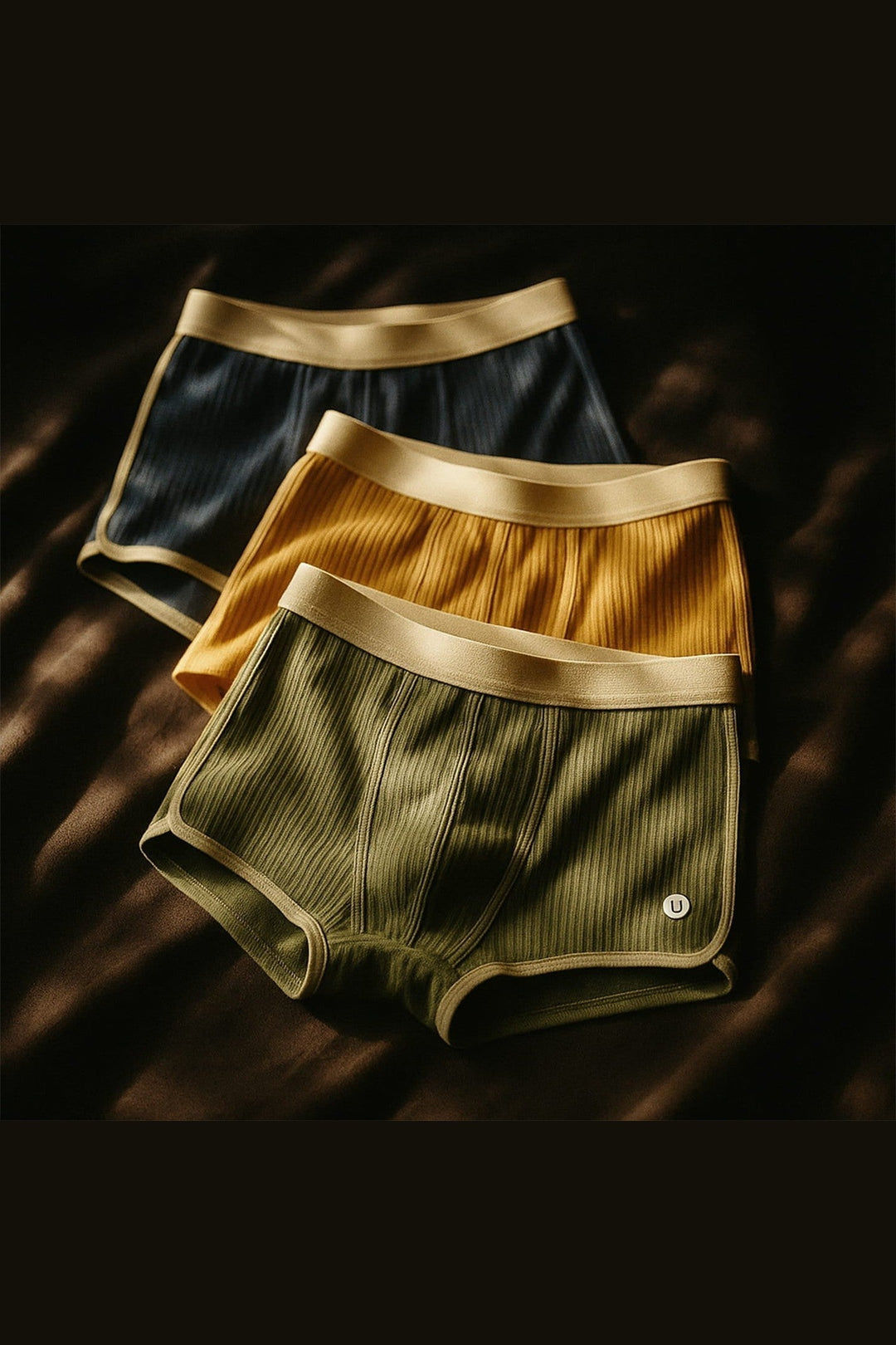 Men's Organic Cotton Boxer Briefs Set – Ribbed Comfort Fit