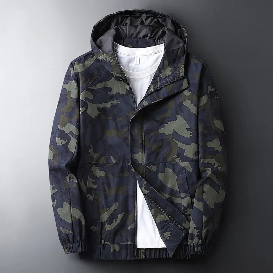 Men's Camo Windbreaker Jacket – Lightweight Water-Resistant Shell