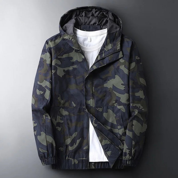 Men's Camo Windbreaker Jacket – Lightweight Water-Resistant Shell