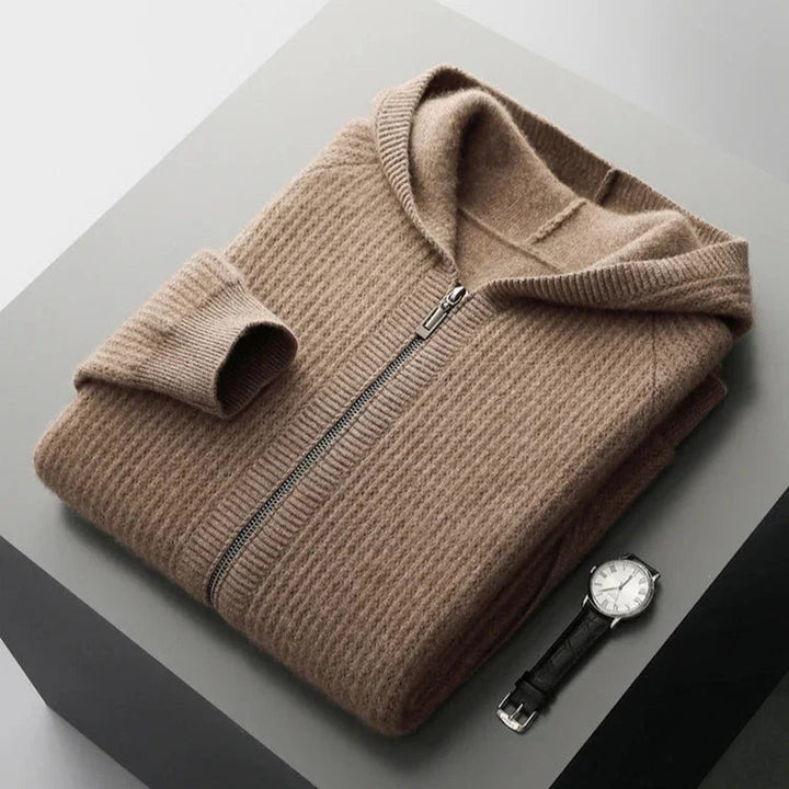 Men's Cashmere Zip-Through Hoodie – Lightweight Luxury Layer