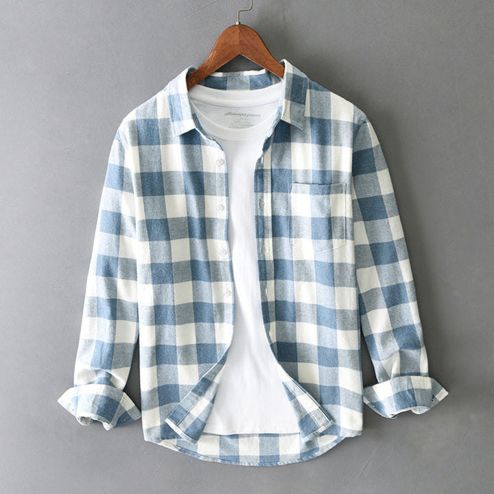 Men's Brushed Cotton Plaid Shirt – Soft Buffalo Check Layering