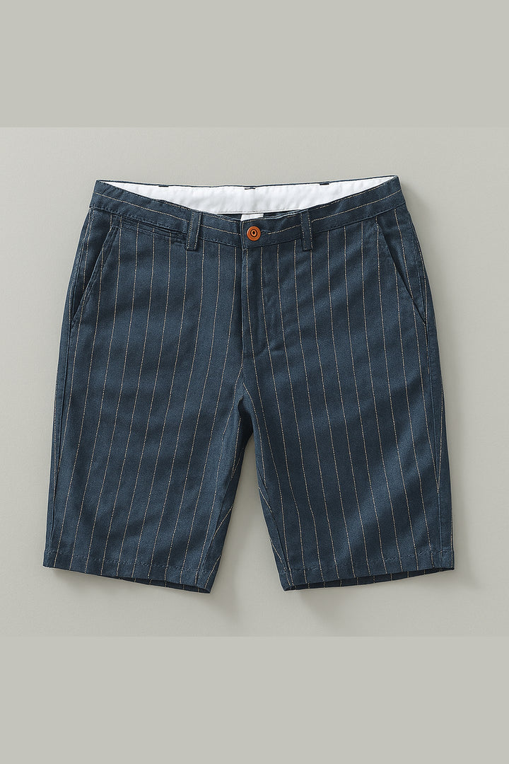 Men's Linen Blend Pinstripe Shorts – Tailored Summer Pair