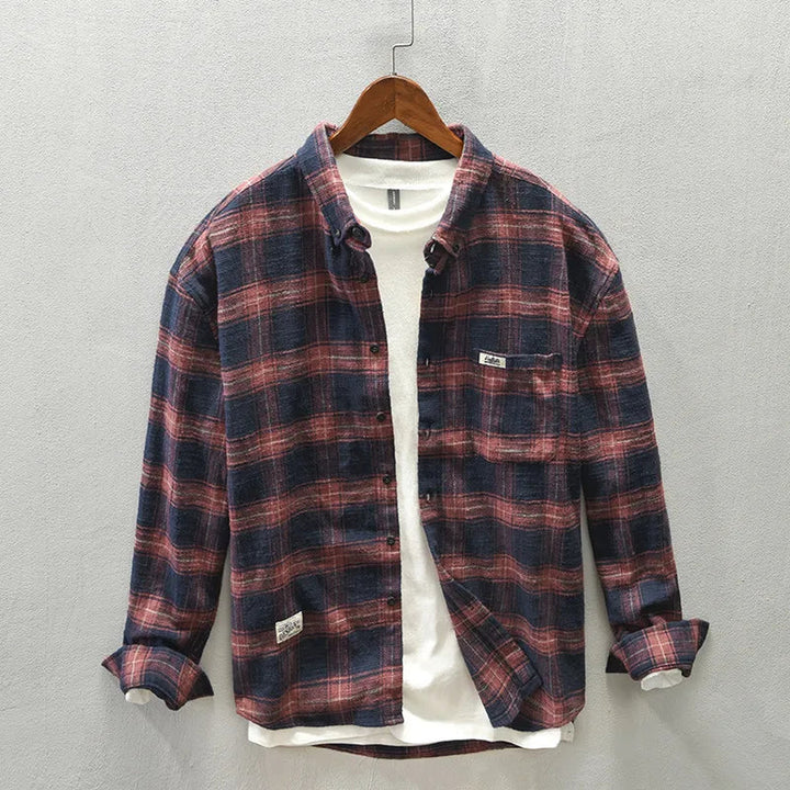 Men's Brushed Cotton Plaid Shirt – Relaxed Weekend Layering