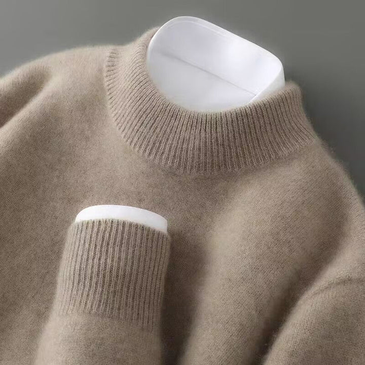 Men's Pure Cashmere Mock Neck Jumper – Soft Winter Layering