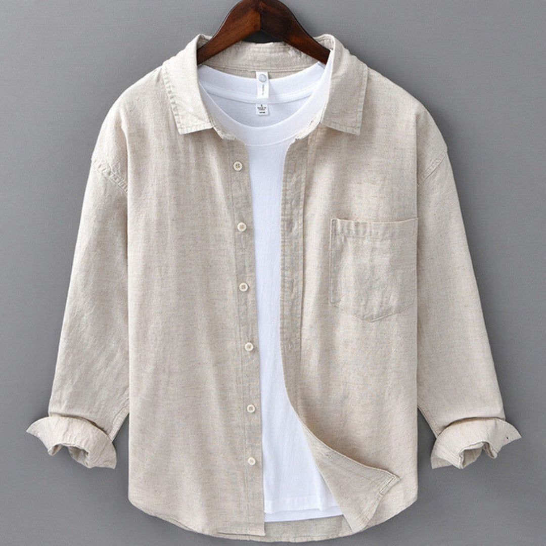 Men's 100% Linen Shirt – Breathable Relaxed Summer Fit