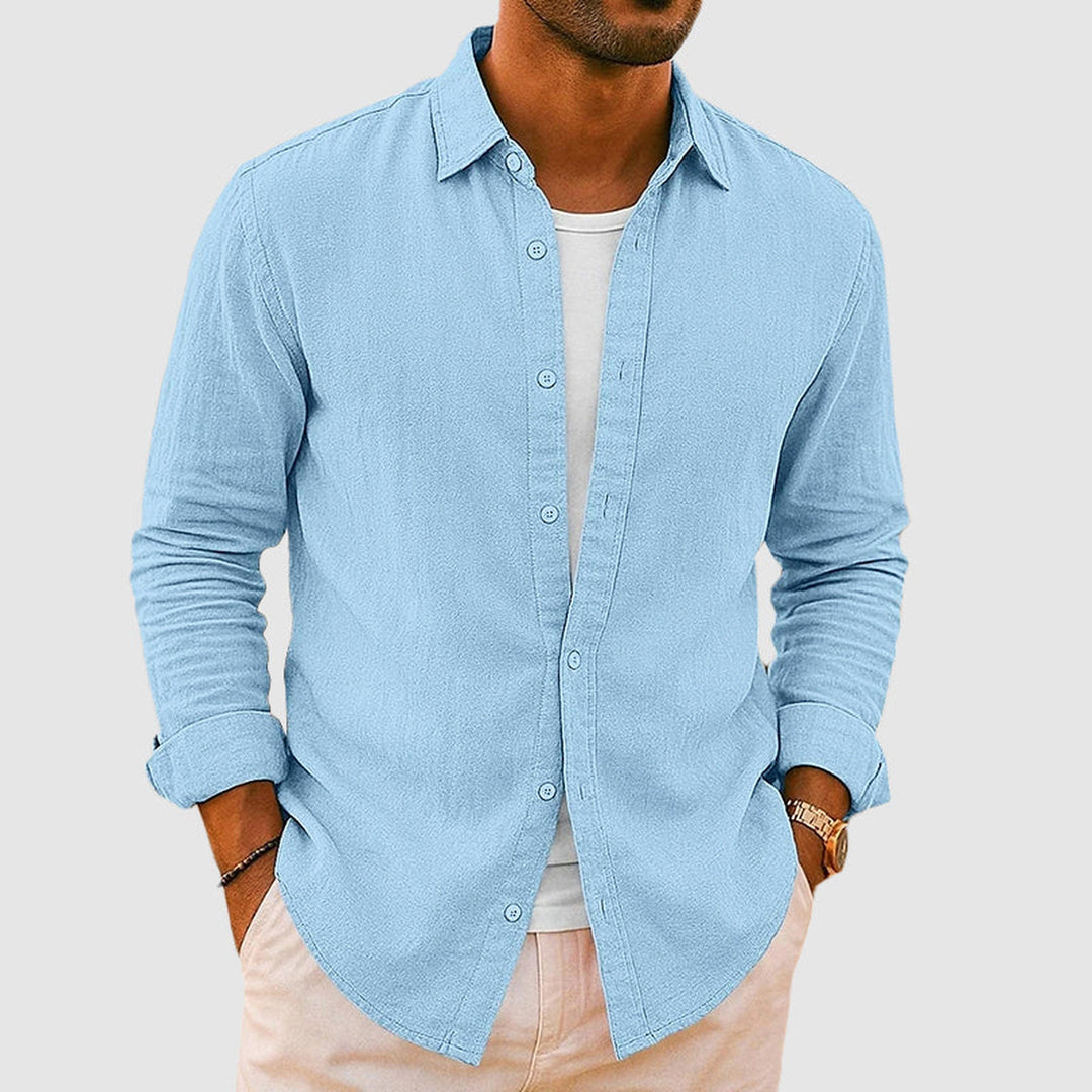 Men's Linen Blend Shirt – Relaxed Fit for Smart Casual Days