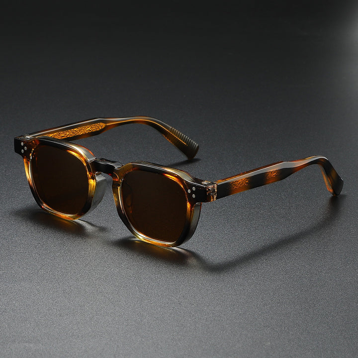Men's Retro Square Sunglasses – UV400 Matte Acetate Frame
