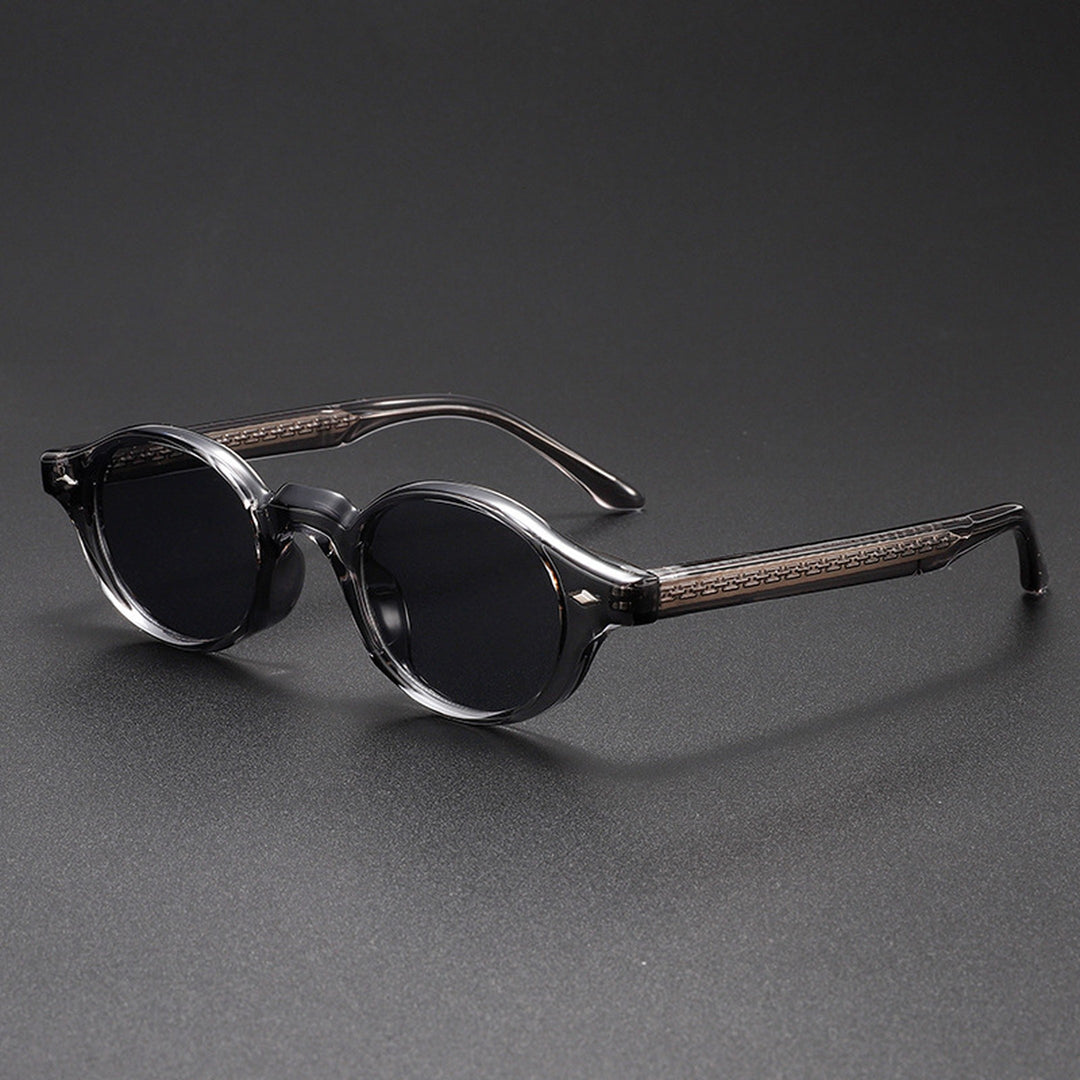Men's Retro Oval Sunglasses – Lightweight UV400 Acetate Frame