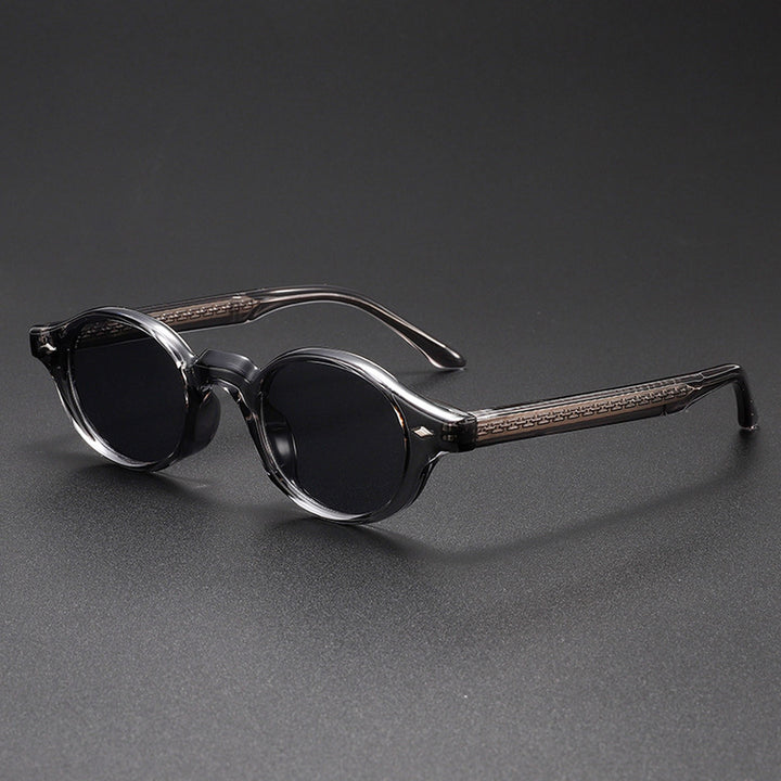 Men's Retro Oval Sunglasses – Lightweight UV400 Acetate Frame